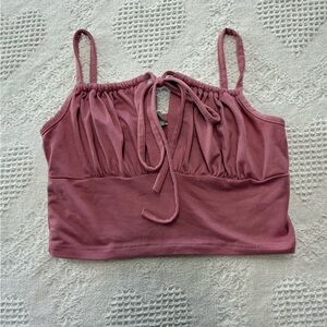 Capella Ruched Front Cropped Tank Top (S)